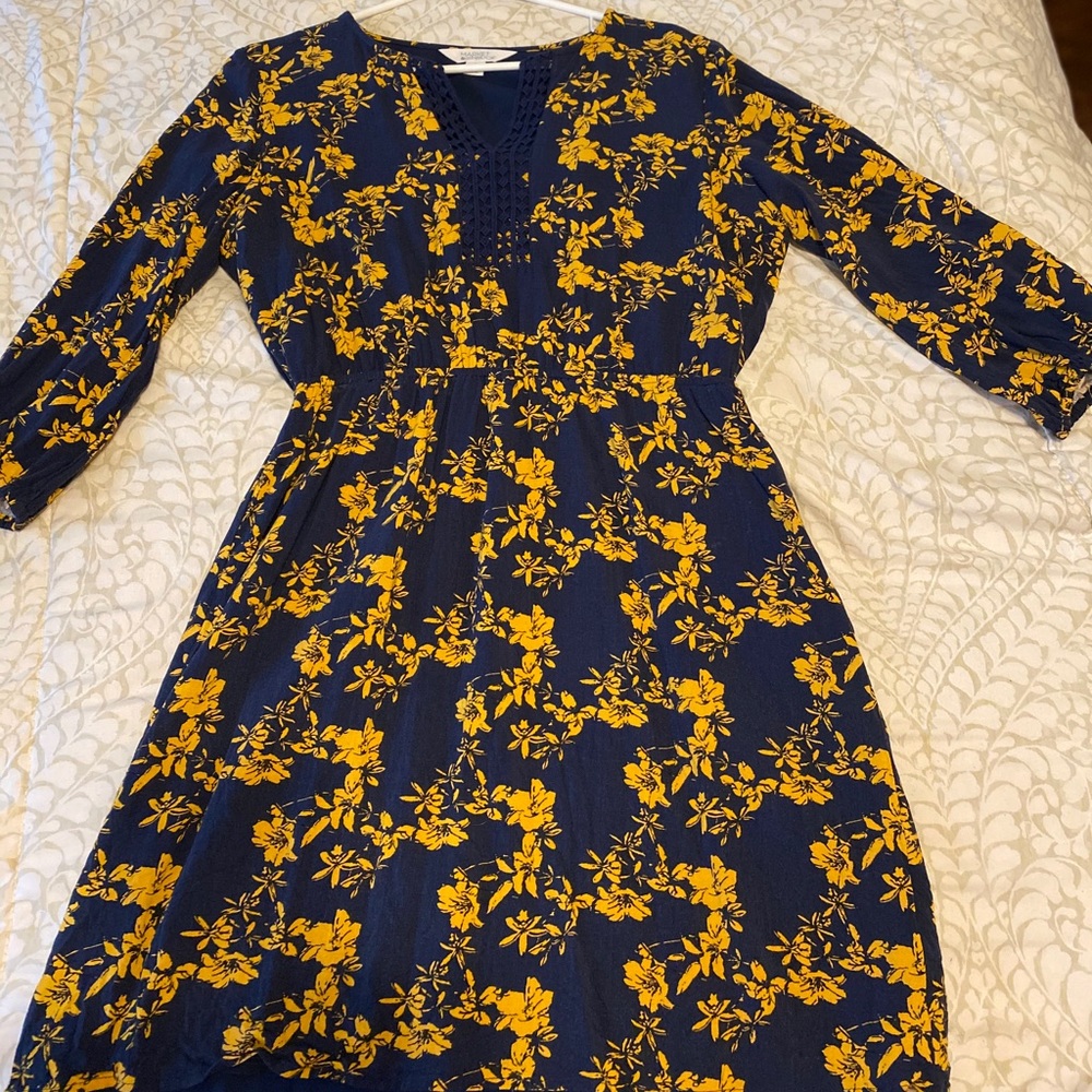 3/4 sleeve floral dress